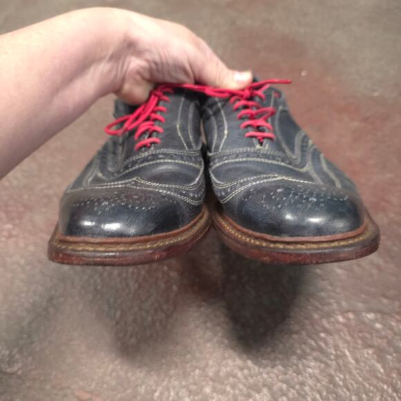 Allen Edmonds Men Size 11.5 D Neumok Blue Leather Wingtip Oxfords Dress Shoe main image 8